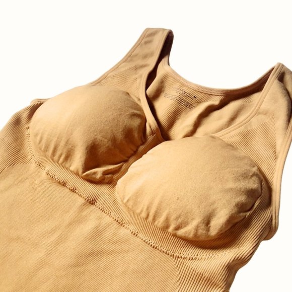 Camishaper Shapewear Slimming Camisole Tank Top with Removable Pads Tan -- M - Picture 4 of 8